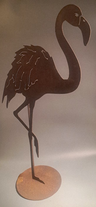 Rostfigur Flamingo
